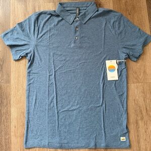 Vuori Men's Strato Tech Polo Short Sleeve Shirt Sz Medium Blue  Heather V188 NWT
